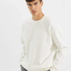 Oversize Fit Bisiklet Yaka Kalın Basic Sweatshirt